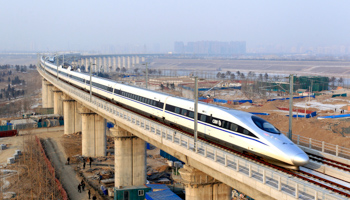 High-speed train in Beijing (Reuters/China Daily)