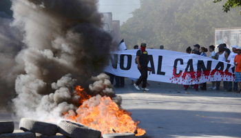 Demonstrators protest against the Canal construction in Managua (Reuters/Oscar Navarrete/La Prensa)