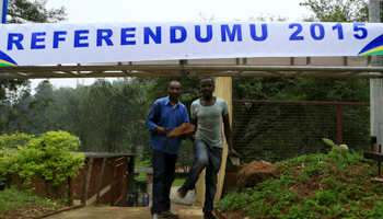 Voters leaving a polling station during Rwanda’s December 2015 referendum, which saw President Paul Kagame secure reforms allowing him to seek a third term in office. (Reuters/James Akena)