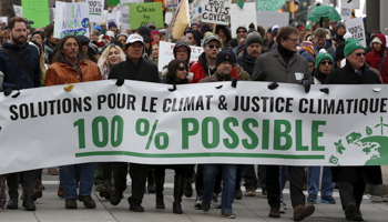  Protesters in Ottawa before the start of the 2015 Paris Climate Change Conference (COP21) (Reuters/Chris Wattie)