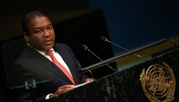 President Filipe Jacinto Nyusi addresses the UN General Assembly (Reuters/Carlo Allegri)