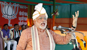 Modi at an election rally in Assam (Reuters/Stringer)