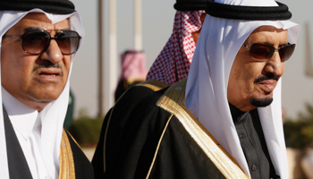 Crown Prince Mohammed bin Nayef, left, and King Salman (Reuters/Jim Bourg)