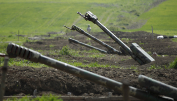 Armenian artillery is seen near Nagorno-Karabakh's town of Martuni (Reuters/Staff)