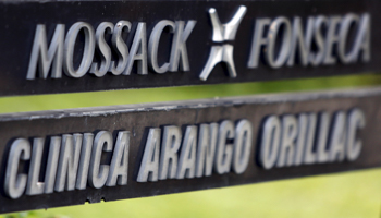 A sign of the Mossack Fonseca law firm, the Arango Orillac Building, Panama City (Reuters/Carlos Jasso/Files)