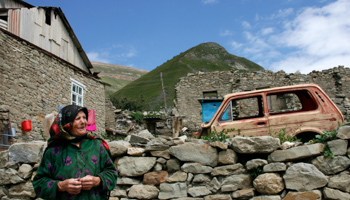 A woman in the village of Tsovkra-1 in the republic of Dagestan (Reuters/Thomas Peter)