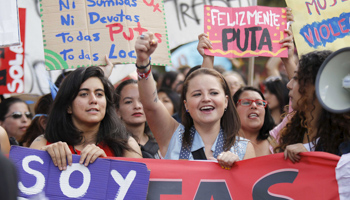 Protest against discrimination and violence against women in Ecuador, 2016 (Reuters/Guillermo Granja)