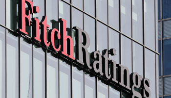 The Fitch Ratings logo is seen at their offices in London (Reuters/Reinhard Krause)