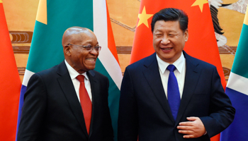 South African President Jacob Zuma and Chinese counterpart Xi Jinping at the Great Hall of the People in Beijing (Reuters/Wang Zhao/Pool)