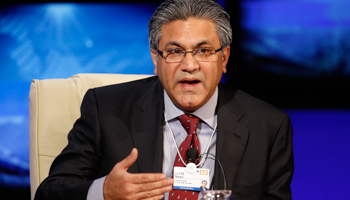 Arif Naqvi, founder and CEO of Abraaj Capital, speaks at the World Economic Forum in Davos, Switzerland (Reuters/Arnd Wiegmann)