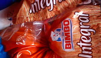 Advertising of Mexican bread maker Grupo Bimbo on a bread bag, Mexico City (Reuters/Edgard Garrido)