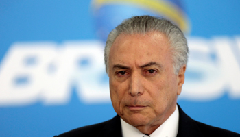 Brazil's interim President Michel Temer at the Planalto Palace in Brasilia (Reuters/Ueslei Marcelino)