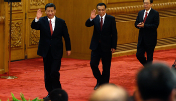 Politburo Standing Committee members (from L to R) Xi Jinping, Li Keqiang and Zhang Dejiang (Reuters/Carlos Barria)