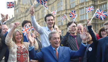 Nigel Farage, the leader of the United Kingdom Independence Party, after Britain voted to leave the European Union, London (Reuters/Toby Melville)