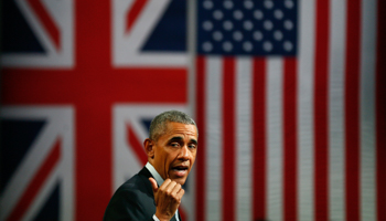 US President Barack Obama at Lindley Hall in London, Britain (Reuters/Stefan Wermuth)