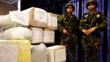 Cocaine bricks and marijuana, part of approximately 1.5 tons of drugs seized in May (Reuters/Mariana Bazo)