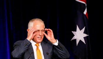 Australian Prime Minister Malcolm Turnbull at an official function for the Liberal Party during the Australian general election in Sydney (Reuters/David Gray)