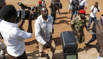 Ugandan General David Sejusa arrives at a military court in Makindye in February (Reuters/James Akena)