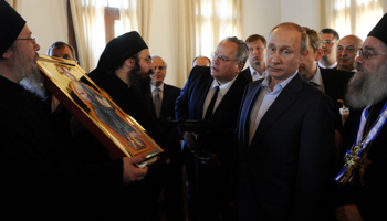 Russian President Vladimir Putin visits the Orthodox community on Mount Athos (Reuters/Alexandros Avramidis)