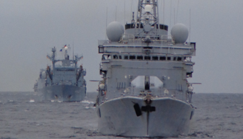 A Norwegian warship participates in a NATO exercise in the North Sea (Reuters/Balazs Koranyi)