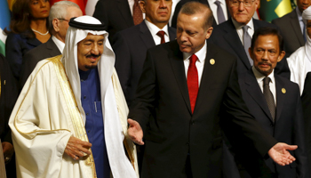 Saudi King Salman bin Abdelaziz and Turkish President Recep Tayyip Erdogan in Istanbul (Reuters/Murad Sezer)