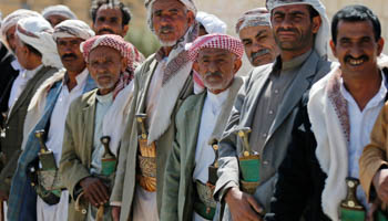 Anti-Huthi tribesmen in Amran governorate (Reuters/Khaled Abdullah)