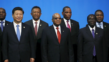 Chinese President Xi Jinping with several African leaders at the Forum on China-Africa Cooperation in Johannesburg (Reuters/Siphiwe Sibeko)