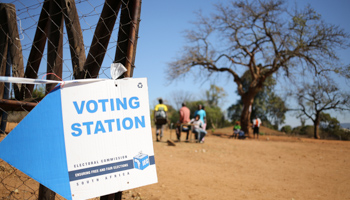 Locals outside a polling station, Vuwani, South Africa (Reuters/Siphiwe Sibeko)