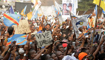 Supporters of Congolese opposition leader Etienne Tshisekedi in Kinshasa during a July rally (Reuters/Kenny Katombe?)