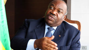 President Ali Bongo at a press interview in the capital Libreville (Reuters/Emma Farge)