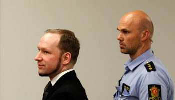 Norwegian lone-actor terrorist Anders Breivik (L) (Reuters/Stoyan Nenov)