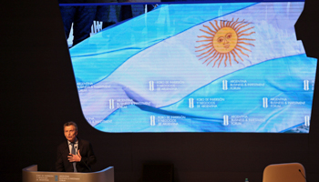 President Mauricio Macri at the opening session of the Argentina Business and Investment Forum 2016 (Reuters/Marcos Brindicci)
