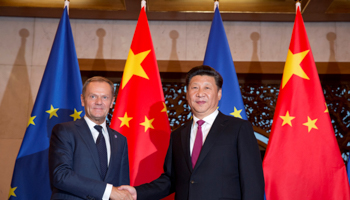 European Council President Donald Tusk, left and Chinese President Xi Jinping (Reuters/Ng Han Guan/Pool)