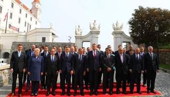 European Union leaders at the European Union summit, Bratislava (Reuters/Leonhard Foeger)
