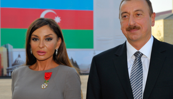 Azerbaijan's President Ilham Aliev and first lady Mehriban Aliyeva (Reuters/Philippe Wojazer)