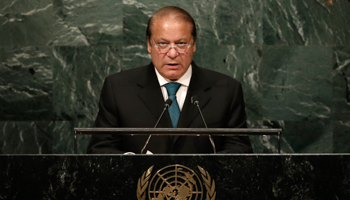 Prime Minister Nawaz Sharif of Pakistan addresses the UN General Assembly  (Reuters/Mike Segar)