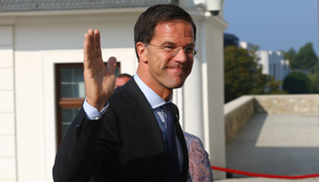 Prime Minister Mark Rutte arrives for the European Union summit (Reuters/Leonhard Foeger)