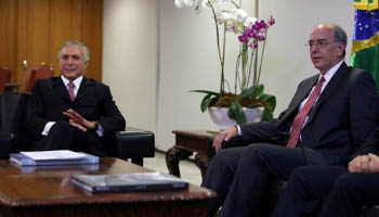 New Petrobras CEO Pedro Parente and President Michel Temer (Reuters/Adriano Machado)