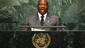 President Ali Bongo Ondimba addressing the UN in 2015 (Reuters/Darren Ornitz)