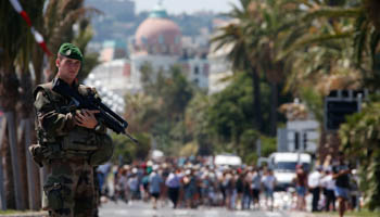 Soldiers from the French Foreign Legion patrol in Nice, France (Reuters/Eric Gaillard)