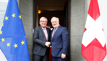 Swiss President Johann Schneider-Ammann and European Commission President Jean-Claude Juncker (Reuters/Ruben Sprich)