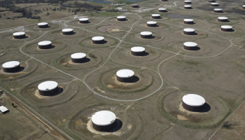 Crude oil storage tanks at the Cushing oil hub, Oklahoma (Reuters/Nick Oxford)