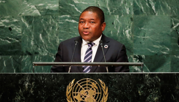 Mozambique President Filipe Jacinto Nyusi addresses the United Nations General Assembly (Reuters/Eduardo Munoz)