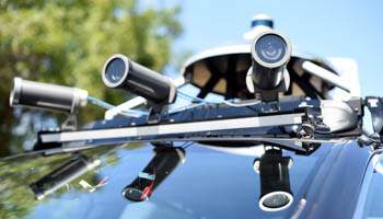 Cameras line the roof of an autonomous Acura's RLX Sport Hybrid SH-AWD in Concord, California (Reuters/Noah Berger)