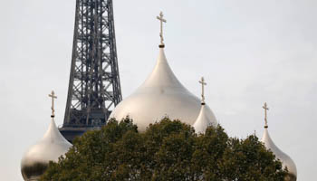 A view shows the domes of the Russian Orthodox Cathedral Sainte-Trinite in Paris, France (Reuters/Charles Platiau)