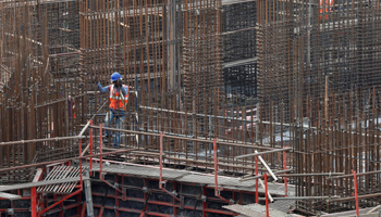 A worker on a construction site in Mumbai (Reuters/Shailesh Andrade)