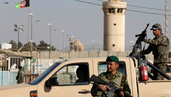 Afghan National Army keep watch at the Bagram Airfield (Reuters/Omar Sobhani)