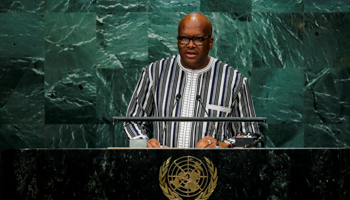 President Roch Marc Christian Kabore addresses the United Nations General Assembly in New York (Reuters/Eduardo Munoz)
