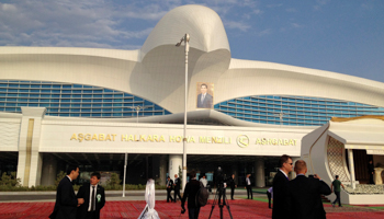 Ashgabat’s new falcon-shaped air terminal (Reuters/Marat Gurt)