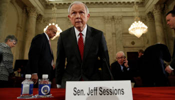 Senator Jeff Sessions during a Senate Judiciary Committee confirmation hearing for his nomination to become US attorney general (Reuters/Kevin Lamarque)